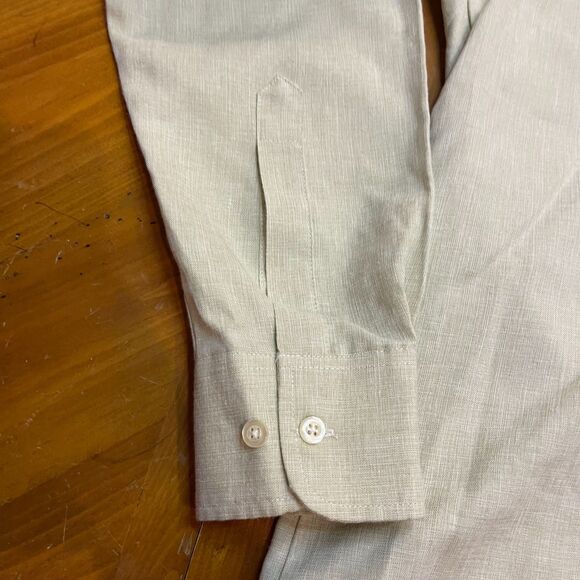 Lexus Khaki Color Collared Button Up Long Sleeve Shirt Mens Large - Picture 5 of 9